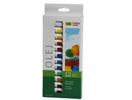 Pinturas A Óleo, 12 Cores Happy Color