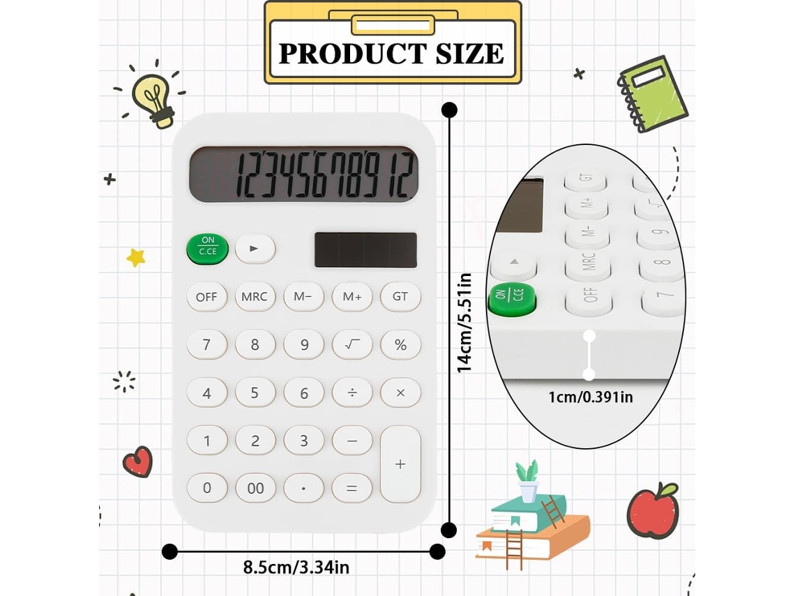 Calculadora de Bolso com 4 Funções, Ideal para Presentear no Volta Às Aulas BRILVIBERA (azul)