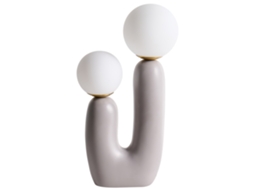 Candeeiro De Mesa Beliani Tulun De Resina Cinzento 16x16x40