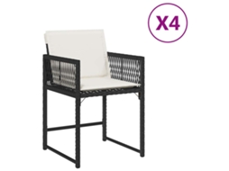 Garden Chair, Garden Chairs Vidaxl Preto Rattan / Vime (n/a)