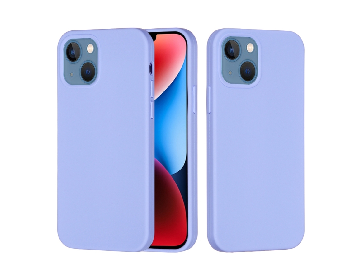 Capa De Silicone Para Iphone 15 Plus - Cor Sólida, Proteção Fina E Antiaderente - Roxa