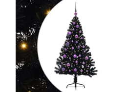 Árvore De Natal Artificial Iluminada Vidaxl Preto Pvc (150 Cm)