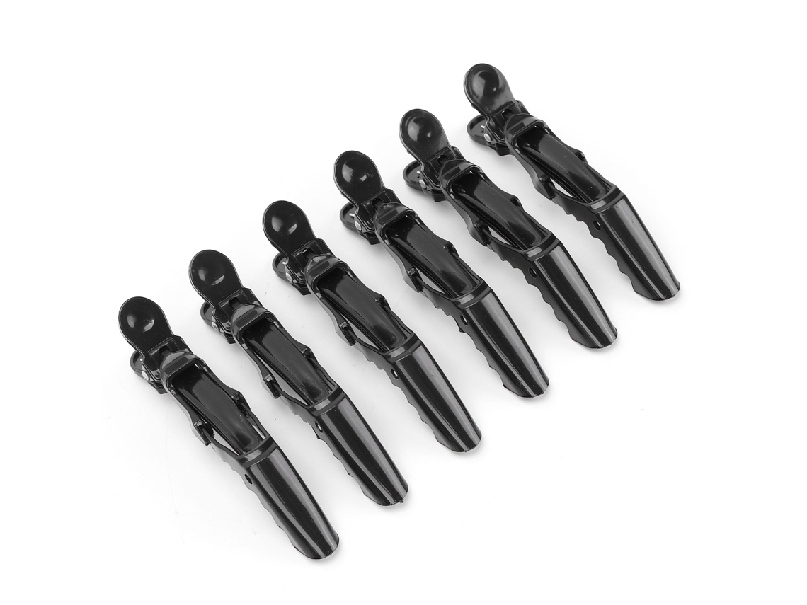 2026 6 Clips de Cabelo para Penteado e Seccionado Preto Antiderrapante Resistente Ao Calor para Salão