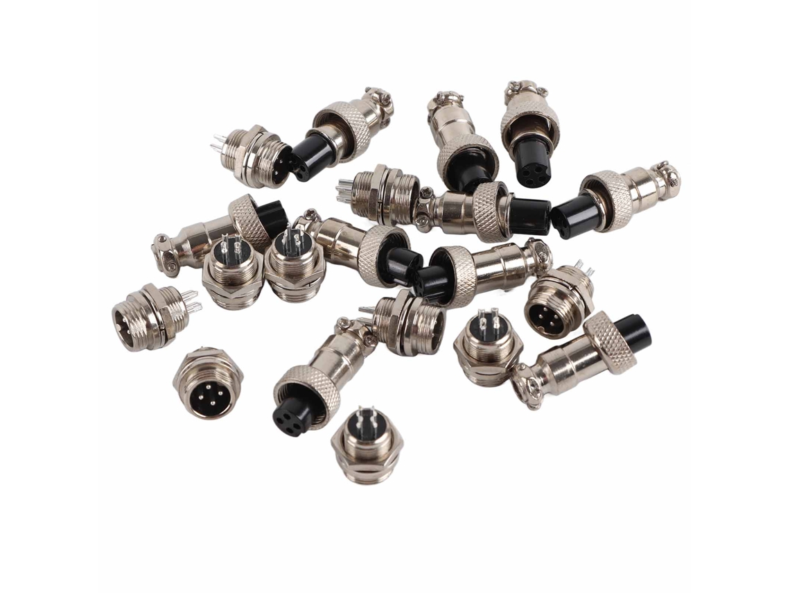 Laxiscreed Conjunto De 10 Conectores Metálicos Gx12 De 4 Pinos Para Aviação E Baixa Voltagem