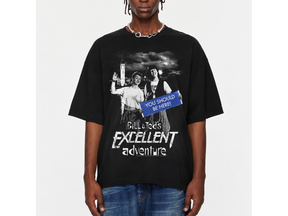 Rockinstone Bill And Ted You Should Be Here Black Adult T-shirt Size:xl