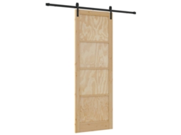 Porta Deslizante Natural e Preto 83 X 232 Cm MAISON EXCLUSIVE