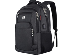 Mochila para laptop com carregamento USB e porta para fone de ouvido, mochila antirroubo para laptop empresarial com alça de ombro acolchoada e respirável, Beijiyi
