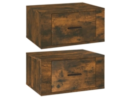 Conjunto de 2 mesas de cabeceira de parede MAISON EXCLUSIVE em carvalho fumado (50x36x25 cm)