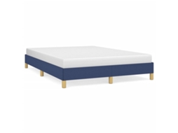 Estrutura de Cama Sem Colchão 140x200 Cm Tecido Azul MAISON EXCLUSIVE