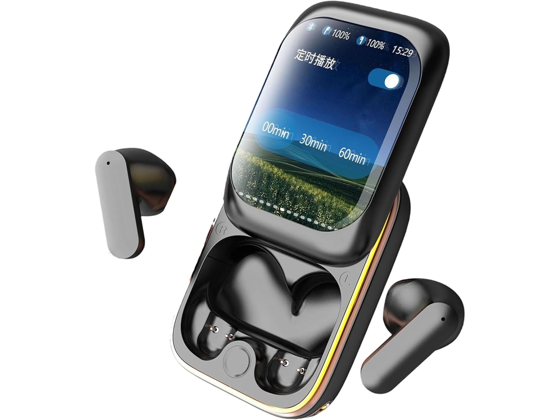 Fones De Ouvido Sem Fio Com Tela Sensível Ao Toque Colorida E Cancelamento Ruído