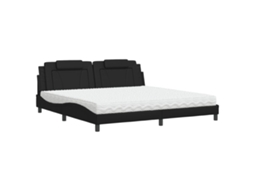 Bed, Beds Vidaxl Preto Couro Artificial (200 X 200 Cm)