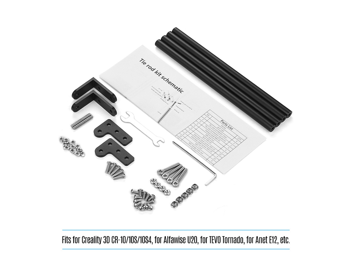 Kit de Barras de Tração de Suporte Alumínio para Impressora 3d Creality Cr 10/cr 10s/cr 10s4