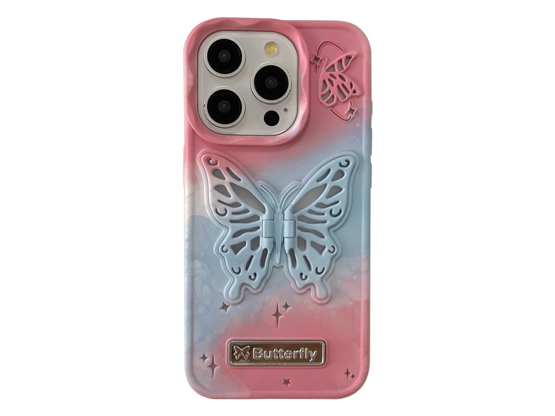Suporte Casa Para Iphone 15 Pro Pele Sintética Rosa