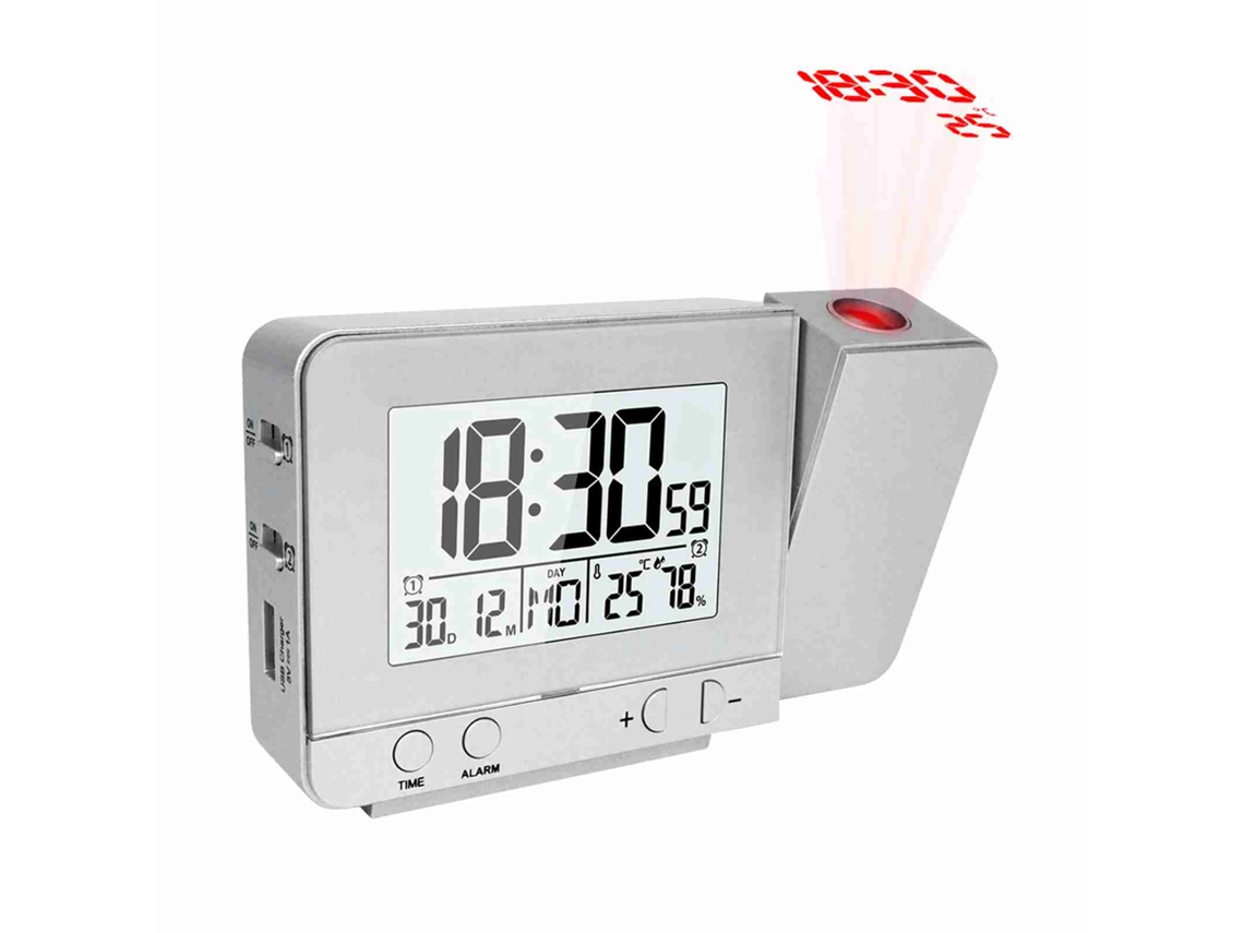 Reloj Alarma Proyección Termómetro Usb