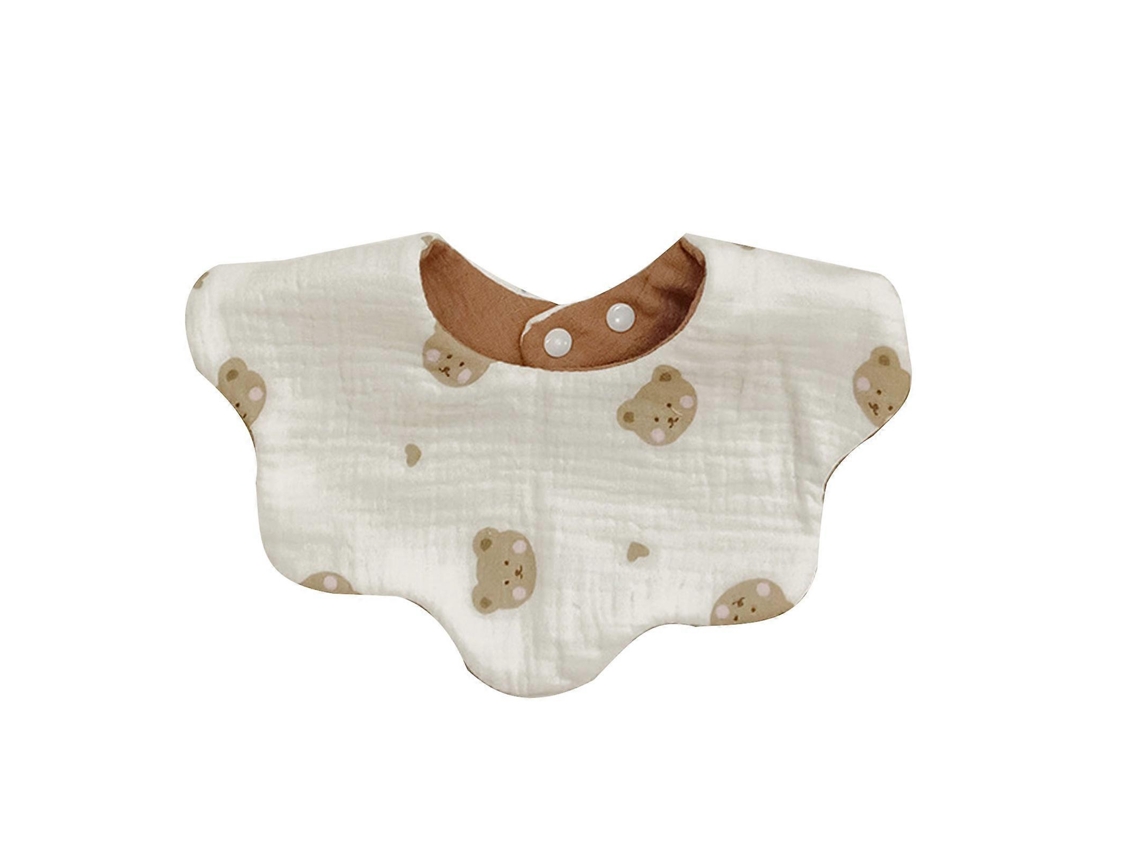 Babadores de algodão macio e absorvente com botões ajustáveis, babadores bandana estilosos e práticos, babadores reversíveis de dois lados para bebês.