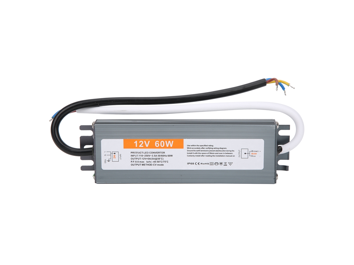 Fonte De Alimentação Led Ultrafina E À Prova D'água 60 W, Driver Ac110, 250 V 50/60 Hz Dc12