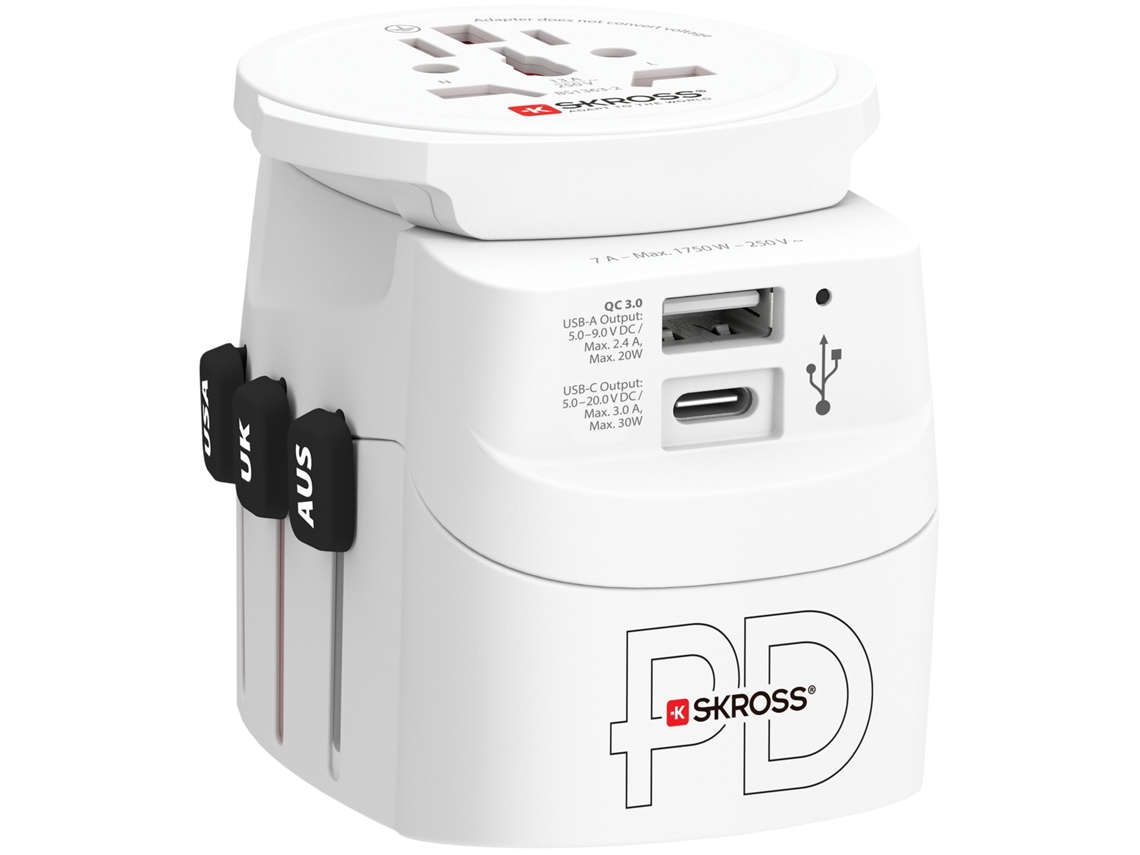 Adaptador de Viagem Mundial Light Usb World 30w com Aterramento AQUAFORGE