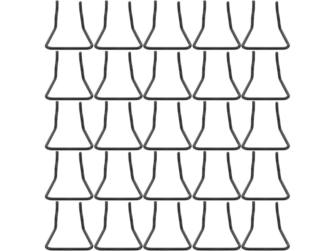 Pacote com 25 Ganchos de Aço Preto com Anel Duplo para Painéis Perfurados, Acessórios de Fixação Resistentes. SFUSHOS