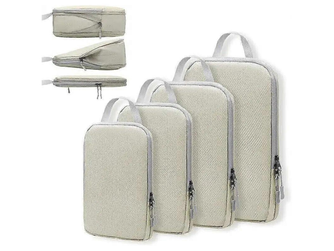 Conjunto de 4 sacos de compressão BRILVIBERA para viagem, com costura dupla