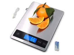Balança Eletrônica de Cozinha, Capacidade para Alimentos de Até 15 Kg , Precisão de 1 G (0,1 Oz), Carregamento Usb, Visor Lcd AQUAFORGE (33 Lb)