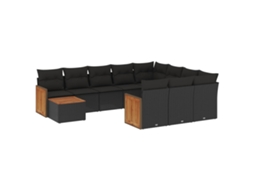 Garden Sofa Set, Garden Sofa Sets Vidaxl Preto Rattan / Vime (n/a)