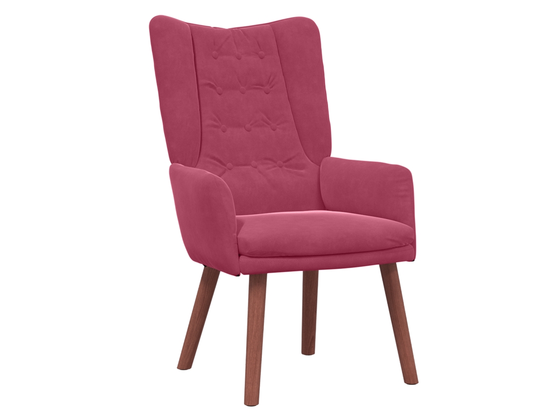 Poltrona Contemporânea Em Vermelho Vinho Vidaxl Vermelho Poliéster