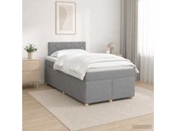 Vidaxl Cama Box Spring Com Colchão Cinzento-claro 120 X 190 Cm Tecido