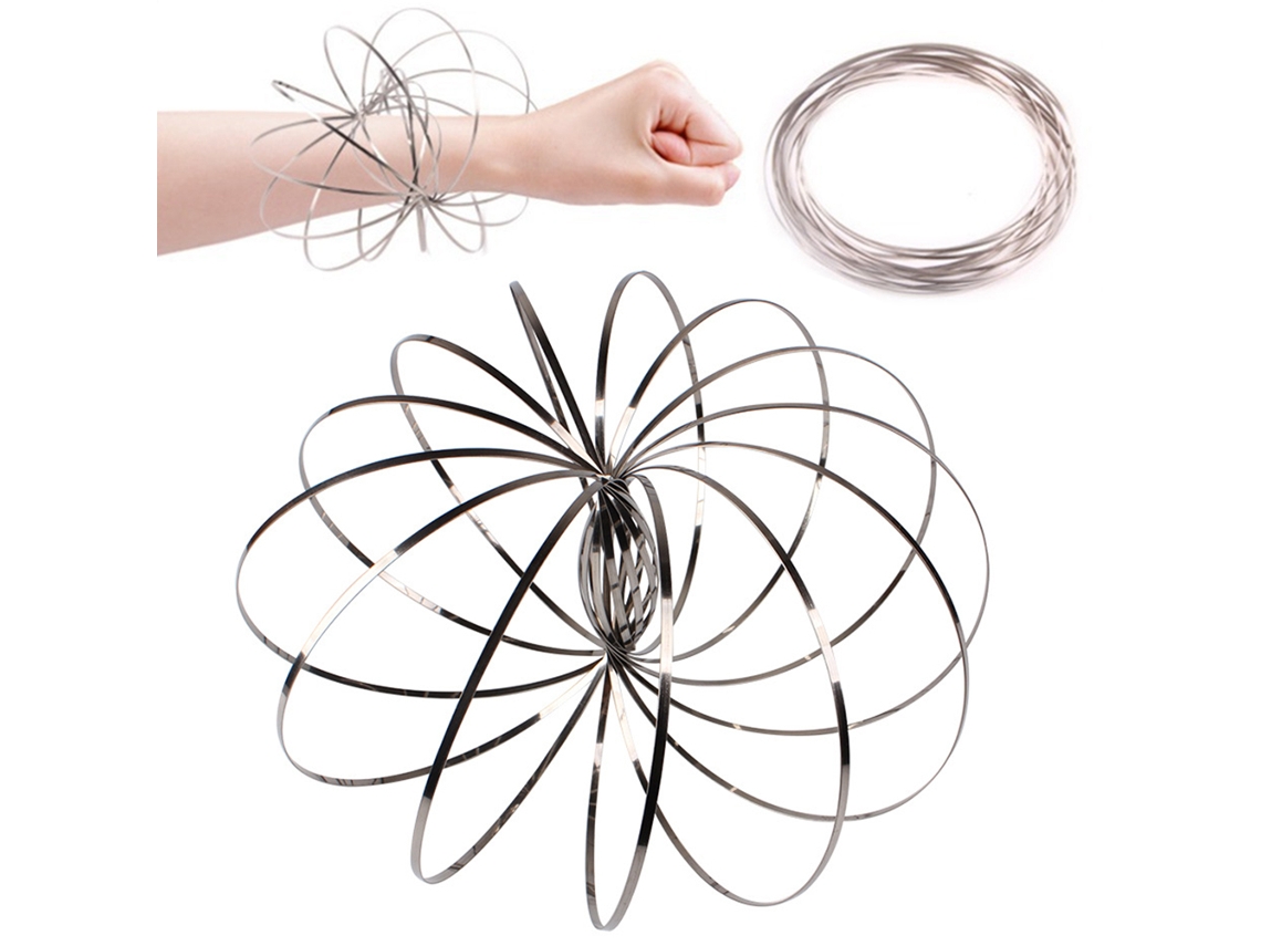 WalshLXq Anel de Braço em Aço Inoxidável, Pulseira Anti-Stress Multifuncional com Brinquedo Líquido