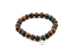Pulseira De Contas De Turquesa Africana Madeira 8 Mm Nostalgia88