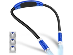 2026 linterna Led para Cuello Recargable, Luz de Leitura com 3 Níveis de Brilho, Ideal para Ler na Cama