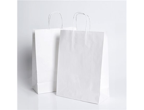 Pack 50 Sacos de Papel Kraft Branco com Asas 18X8X24Cm ESPIRITO REBELDE