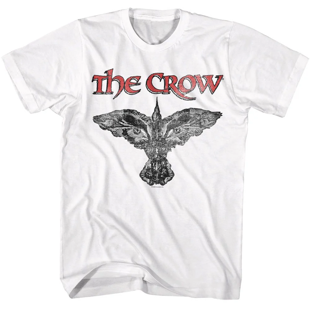 Unisex Adult T-shirt Rockinstone The Crow Movie Logo And Crow White Sizem