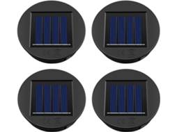 Conjunto de 4 Lâmpadas Solares Reposição com Topo 8cm e Luz Led Potente, Painel Solar À Prova D'água Ip65, Lâmpada Solar para Jardim BRILVIBERA