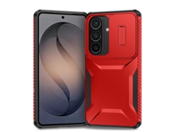 Capa Para Samsung Galaxy S26 Plus, Capa À Prova De Choque Com Tampa Deslizante Para Lente (vermelha) Digitallab