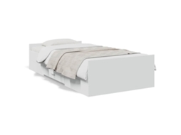Estrutura de Cama com Gavetas Derivados de Madeira Branco MAISON EXCLUSIVE (75x190 cm)