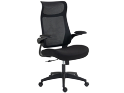 Cadeira De Escritório Ergonómica Com Suporte Lombar E Apoios De Braços 3d Dobráveis Função De Basculante 64x65x108-118 Cm Preto