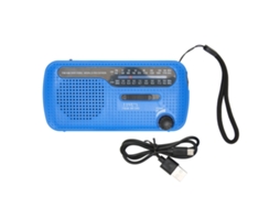 2026 radio Solar de Manivela Am Fm Sw1 Sw2 com Lanterna Led Multibanda para Camping e Emergências Exterior Azul