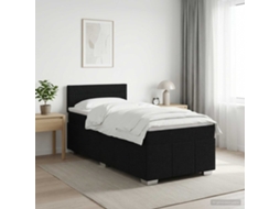 Vidaxl Cama Box Spring Com Colchão Preto 90 X 200 Cm Tecido