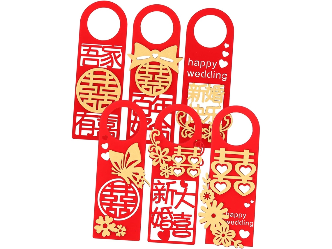 Conjunto De 6 Peças Decoração Tradicional Para Maçanetas Porta Em Estilo Chinês, Ideal Para Casamentos E Decoração De