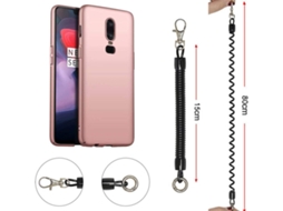 Capa Oneplus 6 Turtleshell com Cordão Anti-Roubo Rosa