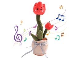 Mali brinquedo de Pelúcia Elétrico Tulipa Dançante Cantora Gravador Multifuncional Presente