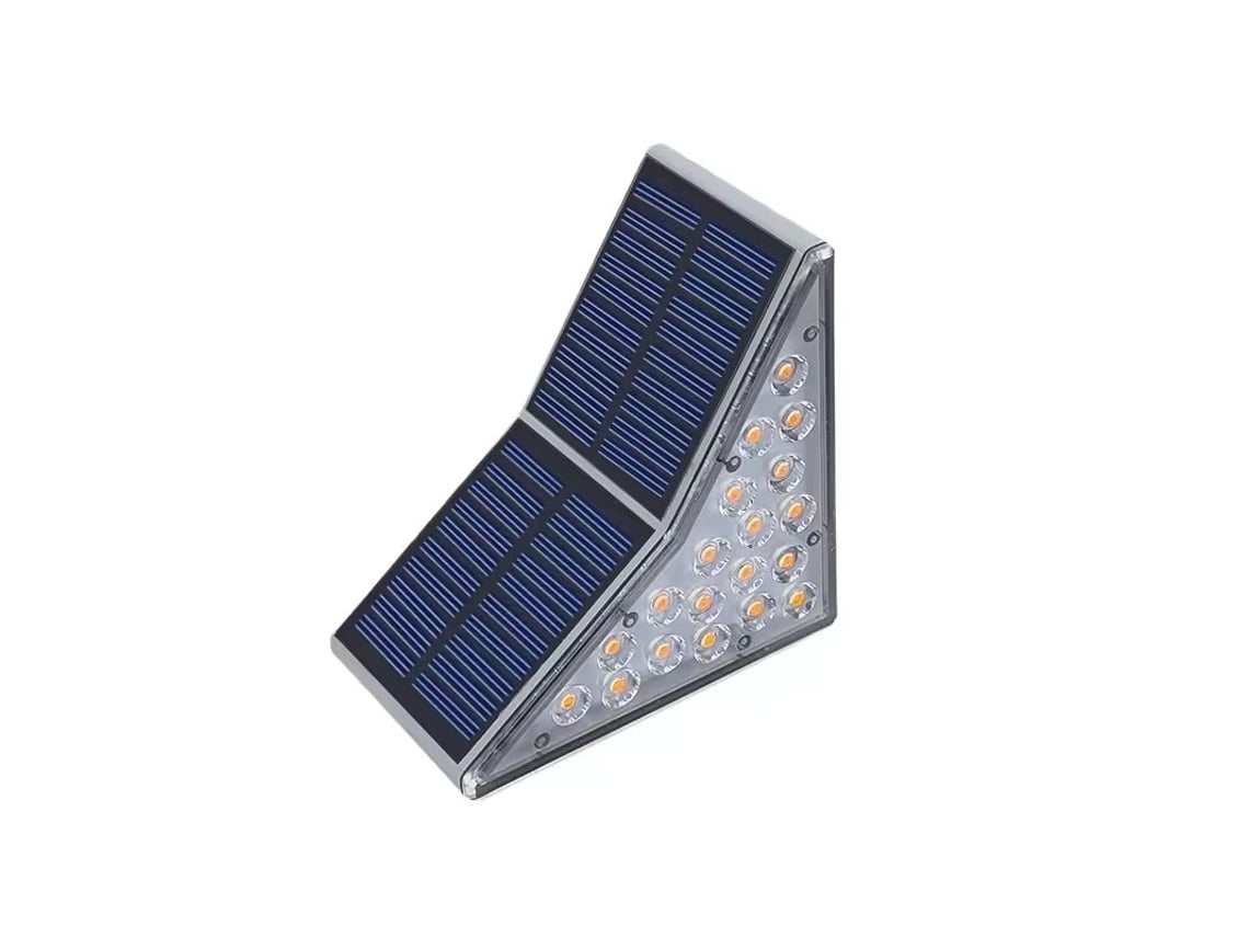 Elysve Luz Solar Triangular De Degrau 19 Led Para Pátio E Escada Luz Branca