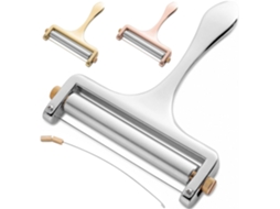 Cortador De Queijo Em Aço Inoxidável Com Fio, Cortador De Queijo Manual Para Cheddar, Gruyère, Raclette, Mussarela Em Bloco E Lascas(prateado)