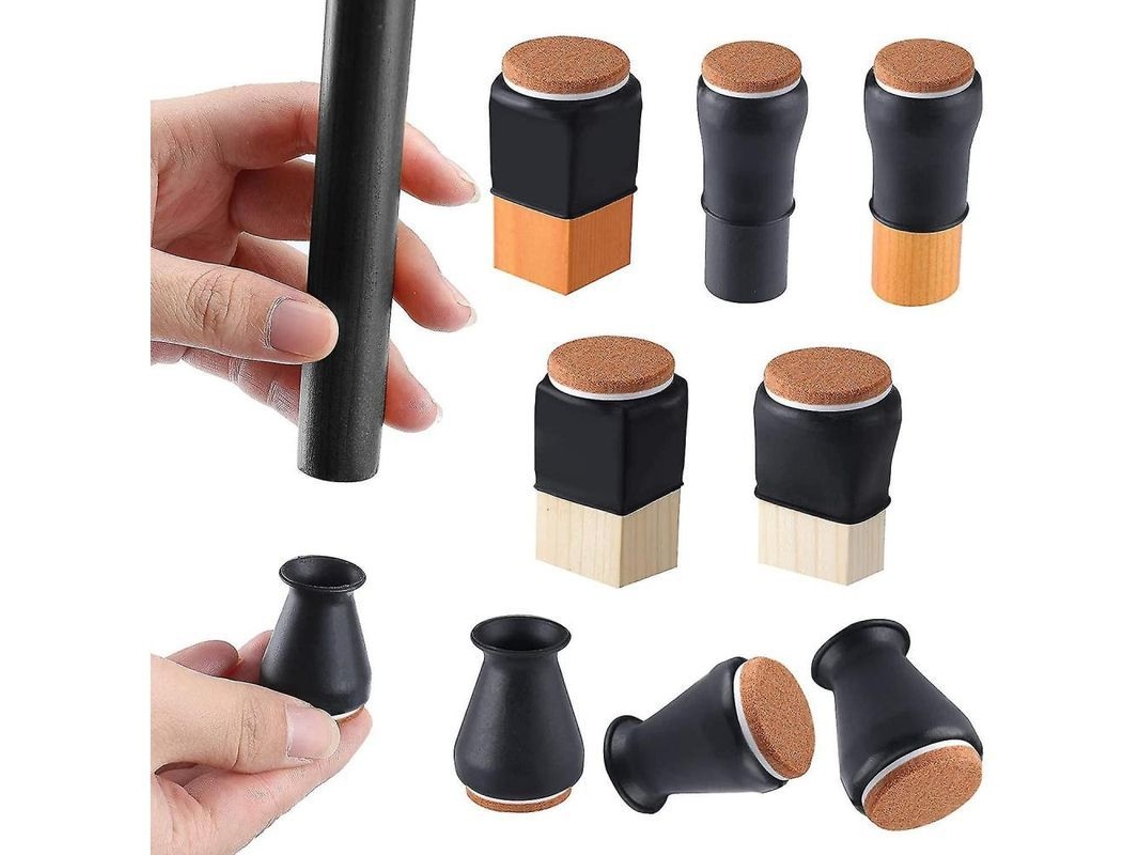 Protectores de Pés de Silla de Silicona com Fieltro Ajustável 0.5 e 1 polegadas, 16 peças | S/MARCA