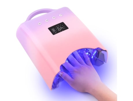 Luz de Cura de Unha Recarregável 78W com Temporizador de Exibição de Tempo de 4 Lcd Sensor Automático Prata IKIKSO