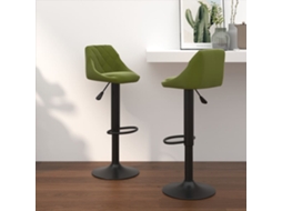 Vidaxl Bancos De Bar 2 Pcs Veludo Verde-claro