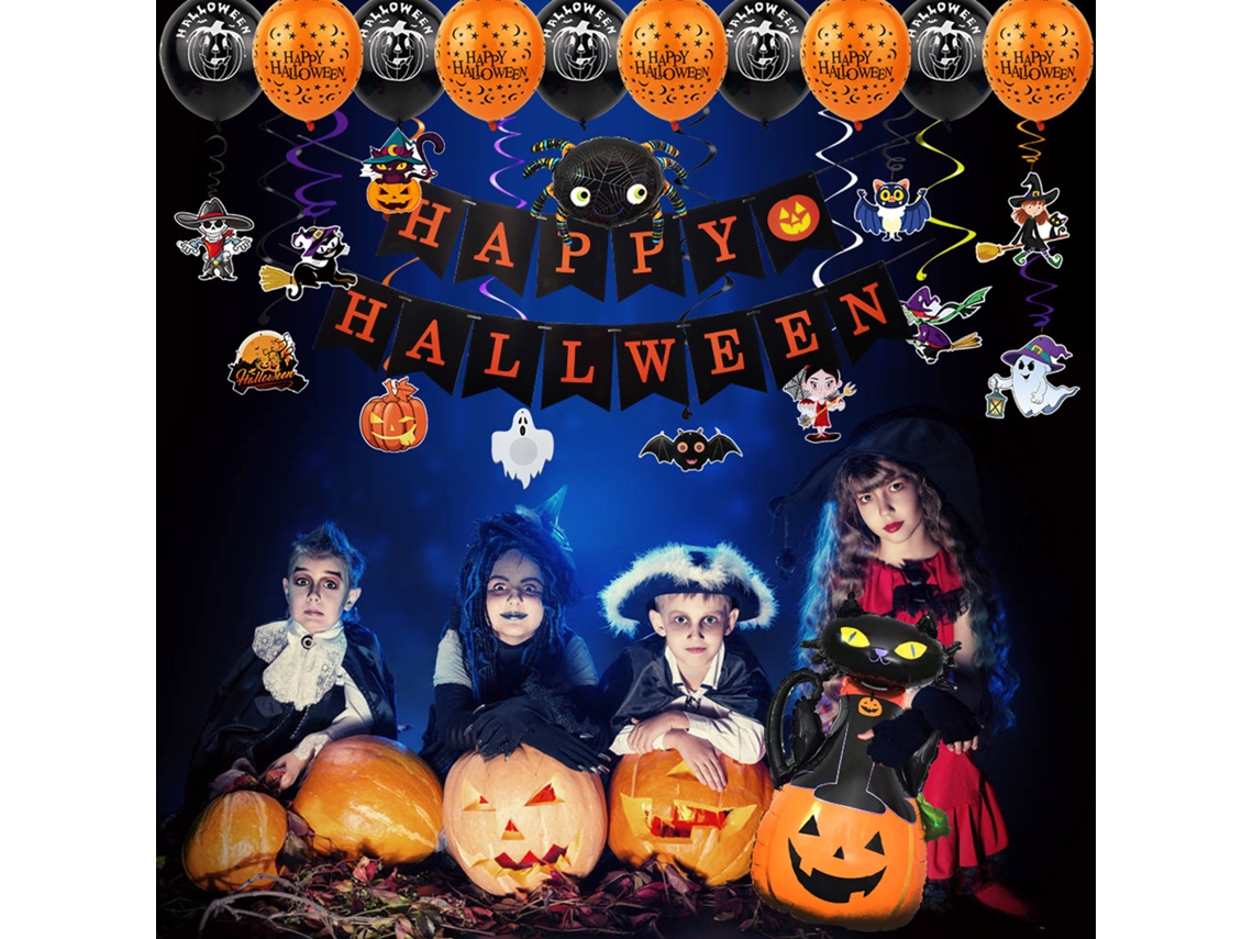 Balões Decorativos Halloween Com Letreiros Temáticos