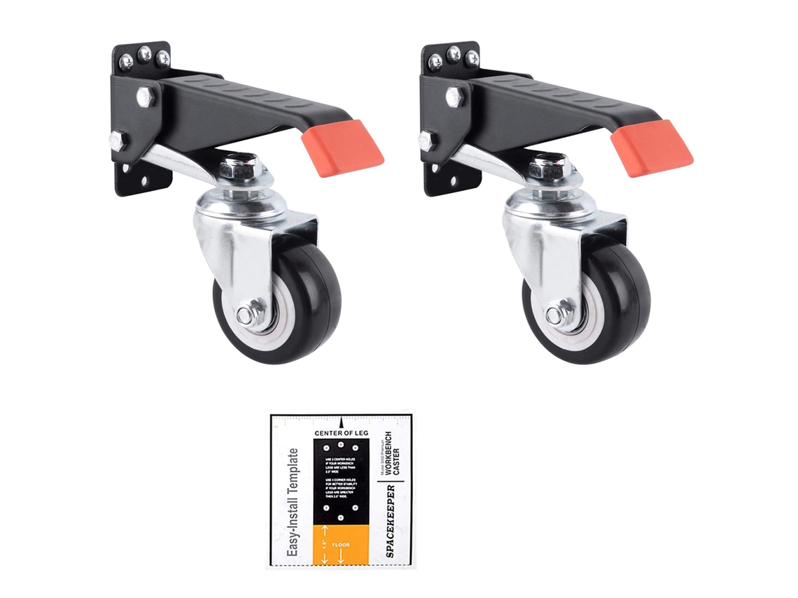 Kit de Rodízios Retráteis para Bancada com Placa de Montagem Removível