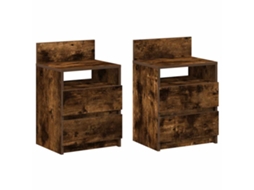 Mesas de Cabeceira 2 Pcs com 2 Gavetas 40x33x60 Cm Carvalho Fumado MAISON EXCLUSIVE