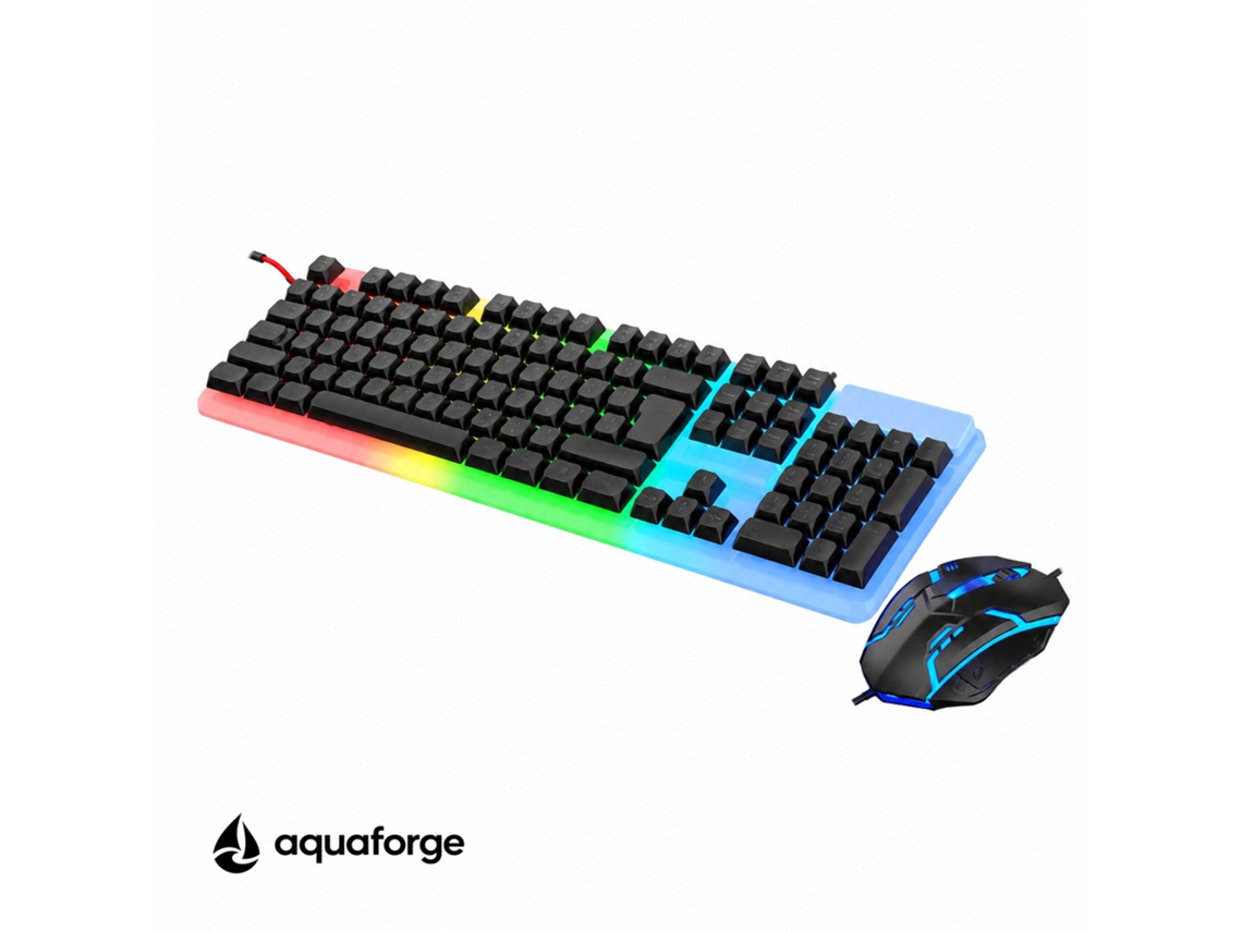 Kit Teclado E Rato Retroiluminado Preto, Para Escritório